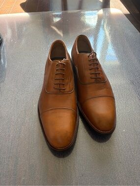 Vince Camuto Men's Tan Leather Cap-Toe Oxfords